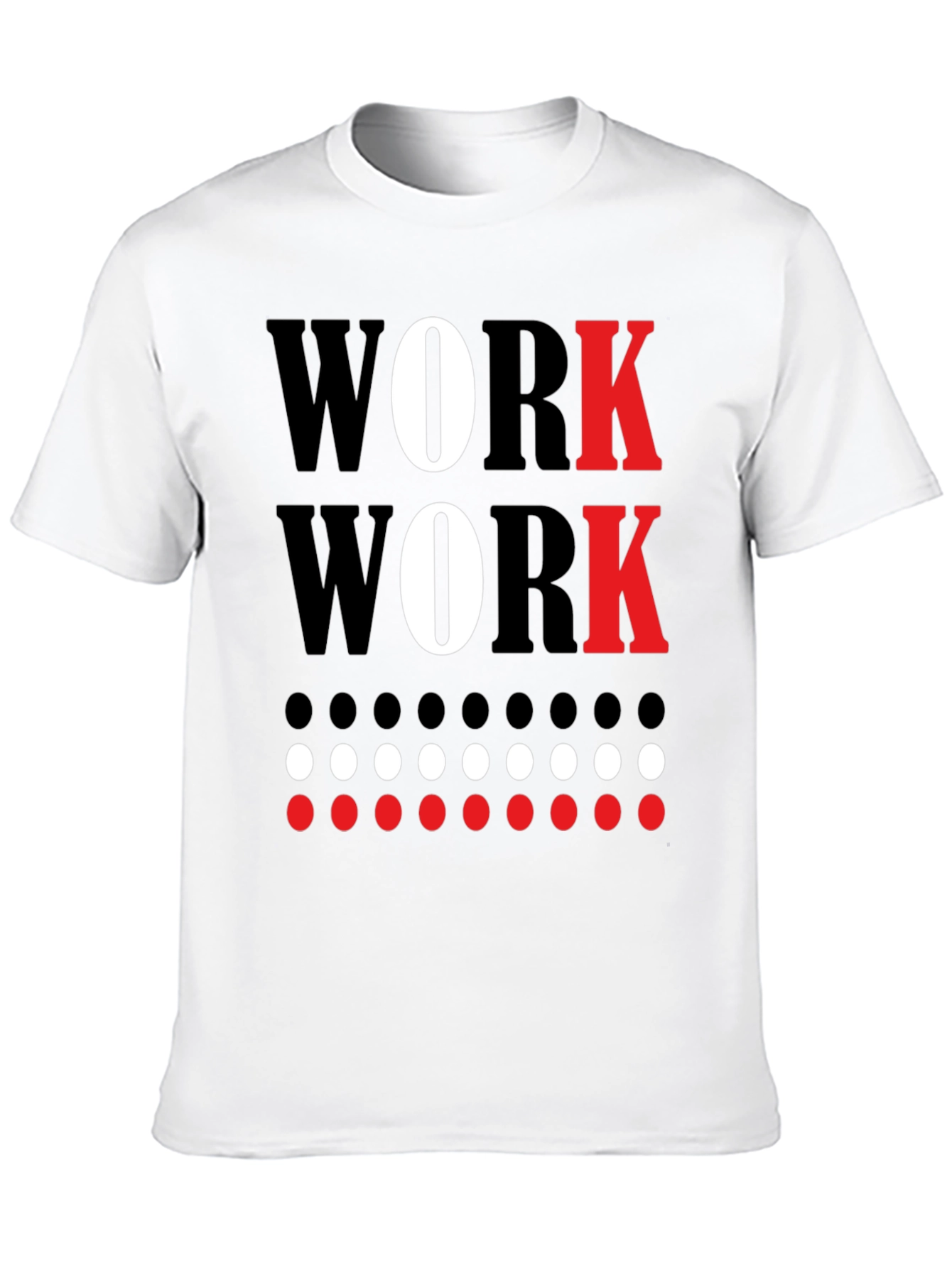 Work Graphic Tee - Black Cotton Crew Neck