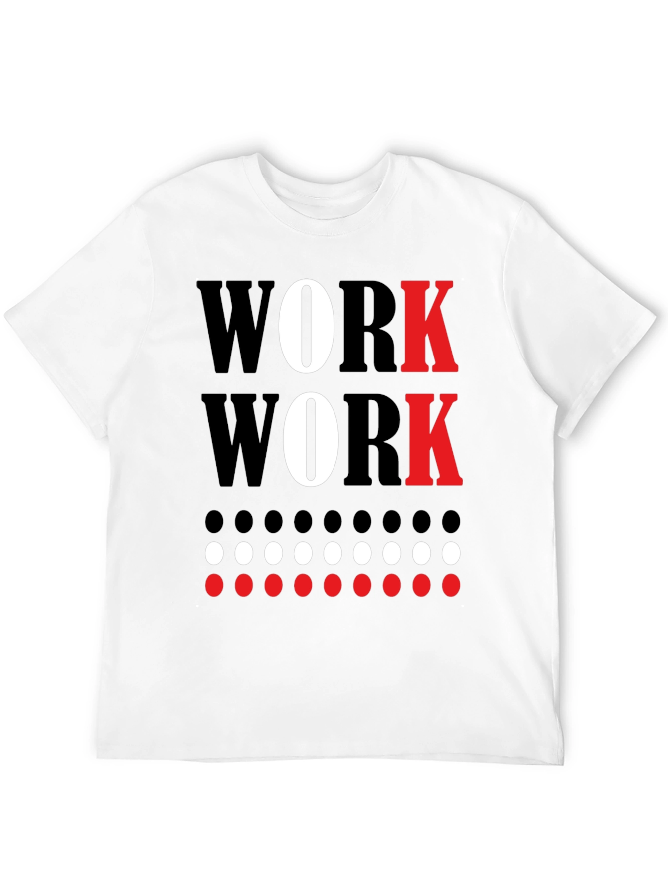 Work Graphic Tee - Black Cotton Crew Neck
