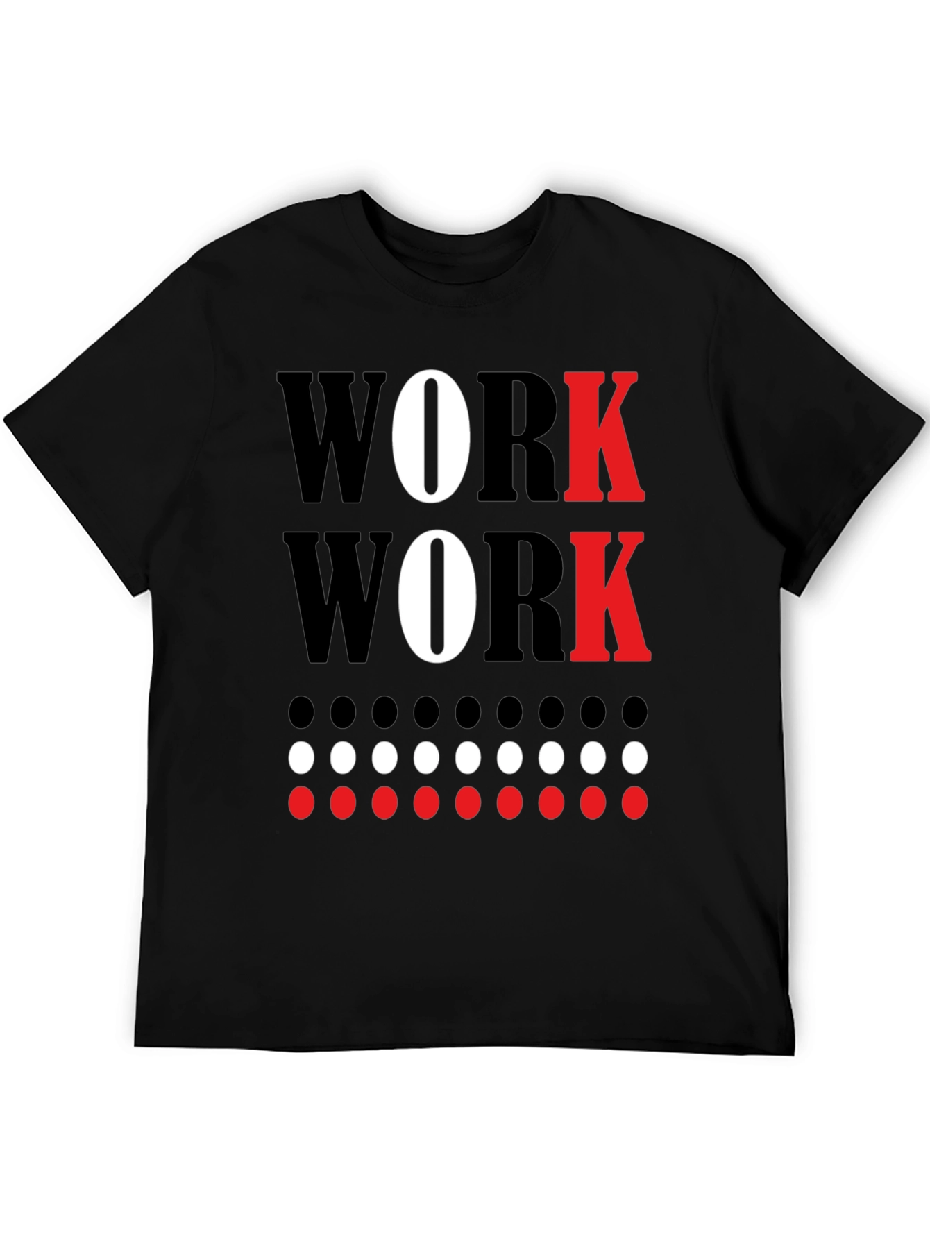 Work Graphic Tee - Black Cotton Crew Neck