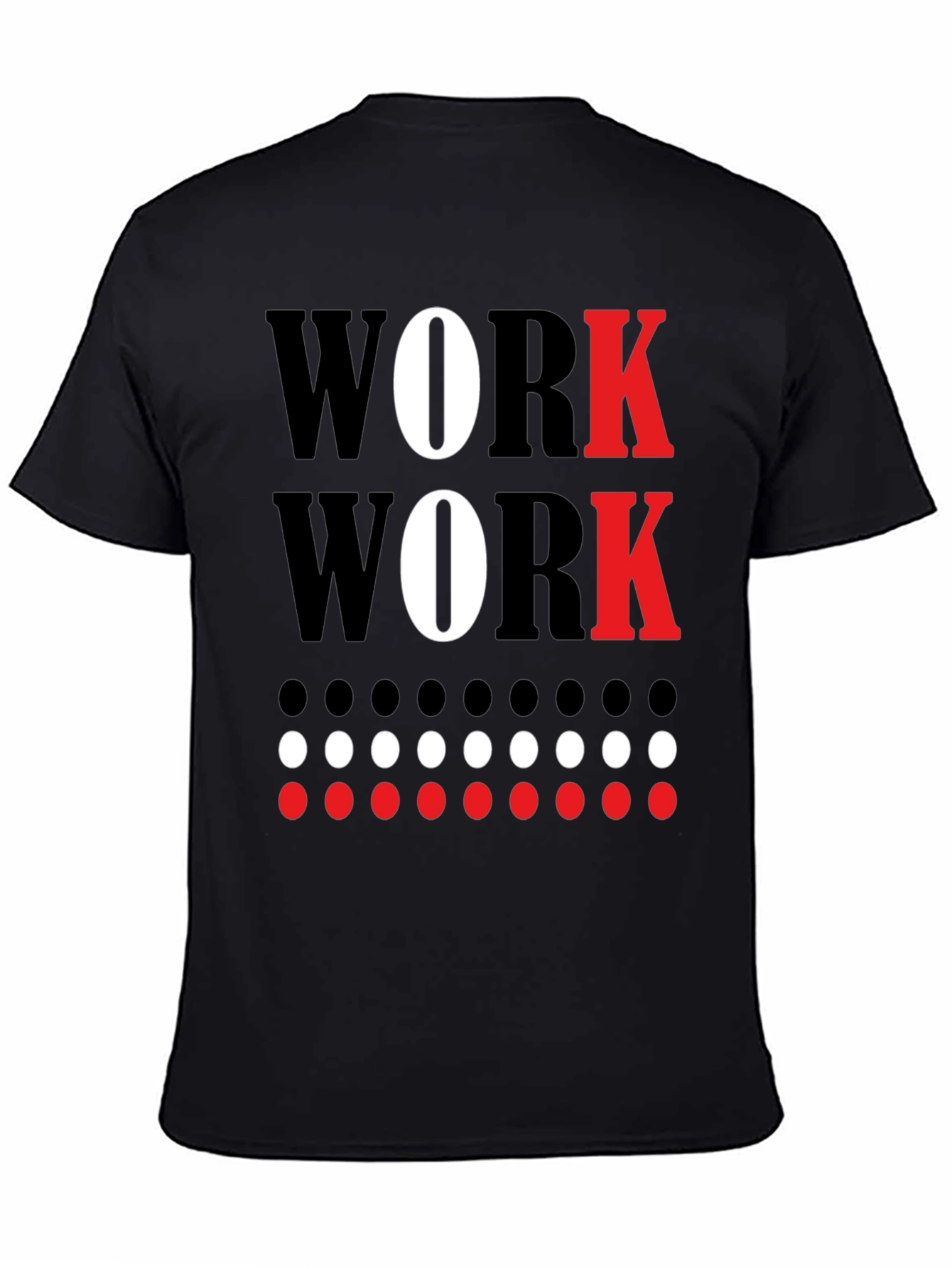 Work Graphic Tee - Black Cotton Crew Neck