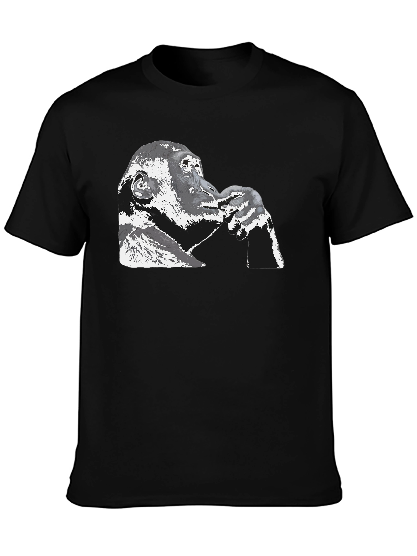 Contemplative Ape Graphic Black T-Shirt