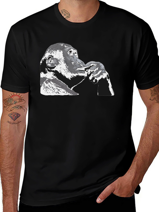 Contemplative Ape Graphic Black T-Shirt