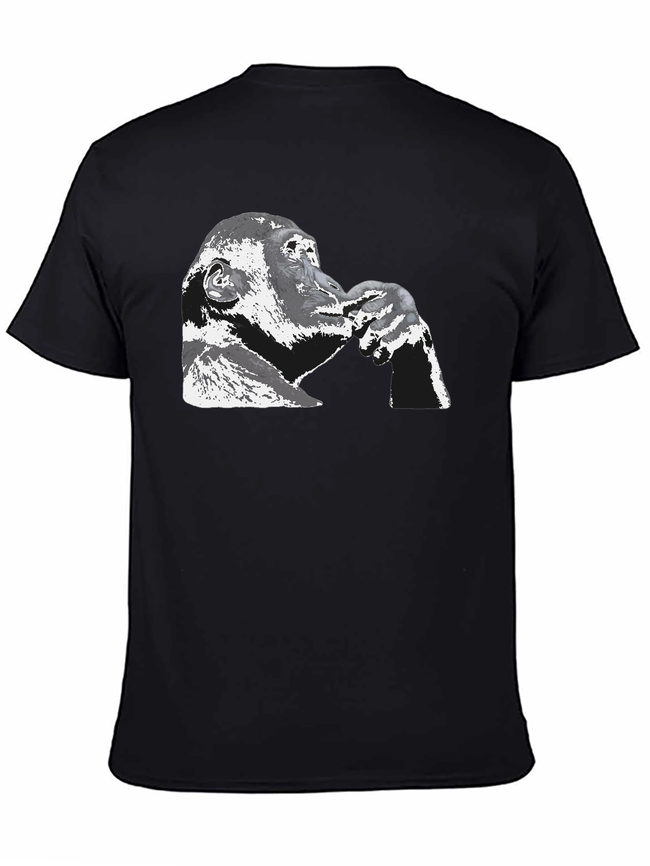 Contemplative Ape Graphic Black T-Shirt