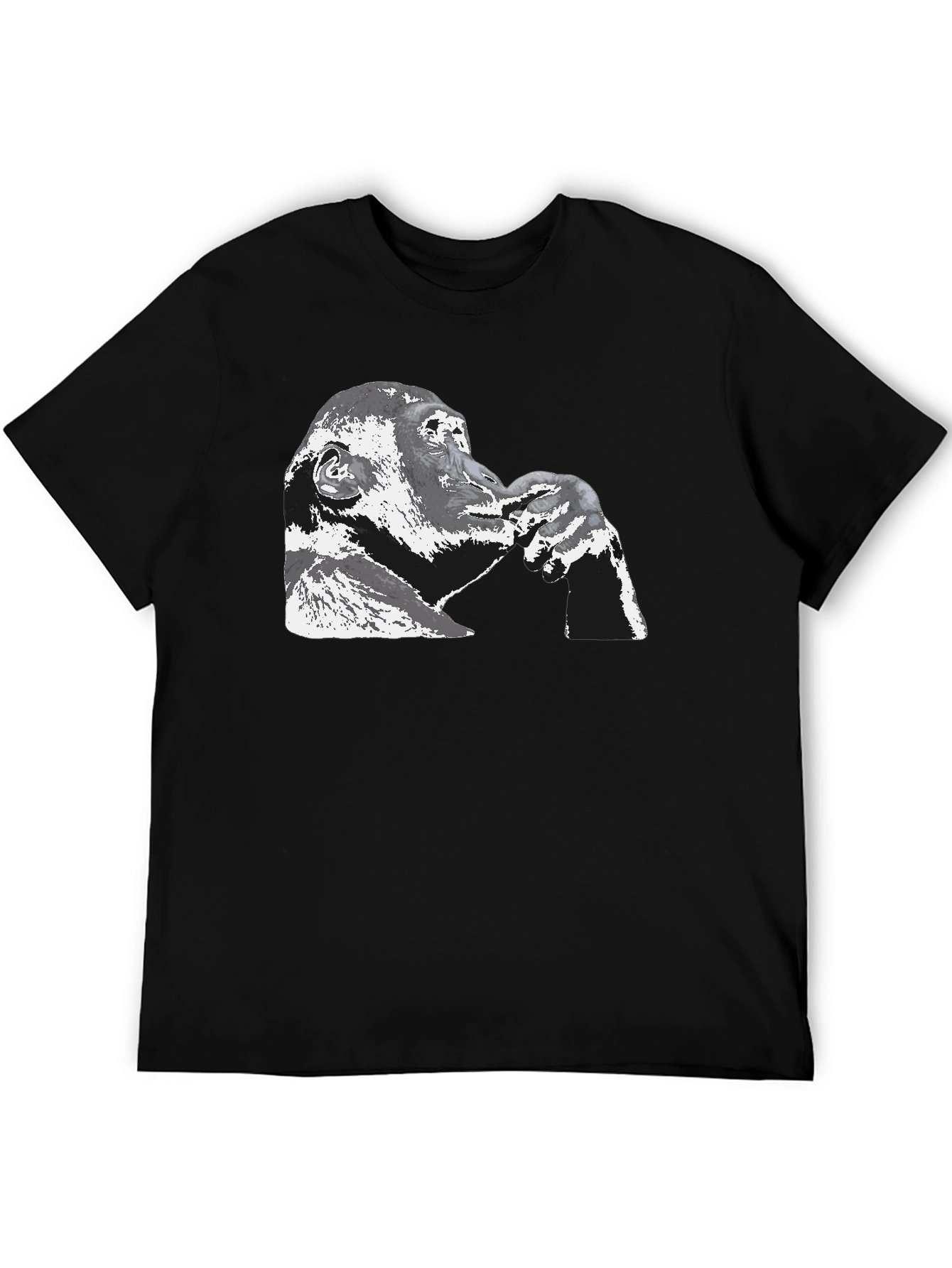 Contemplative Ape Graphic Black T-Shirt