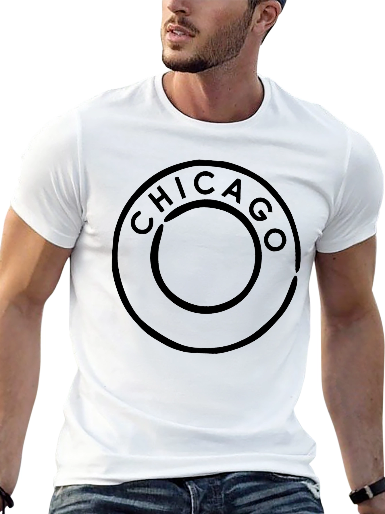 Chicago Circle Graphic Black T-Shirt