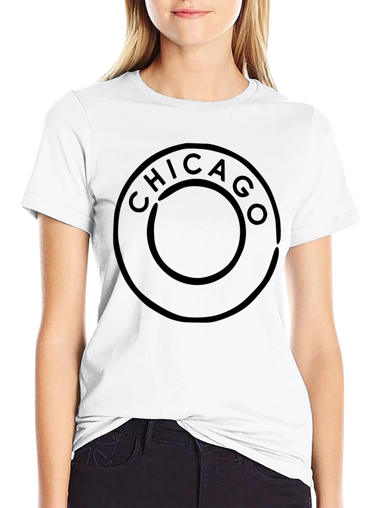Chicago Circle Graphic Black T-Shirt