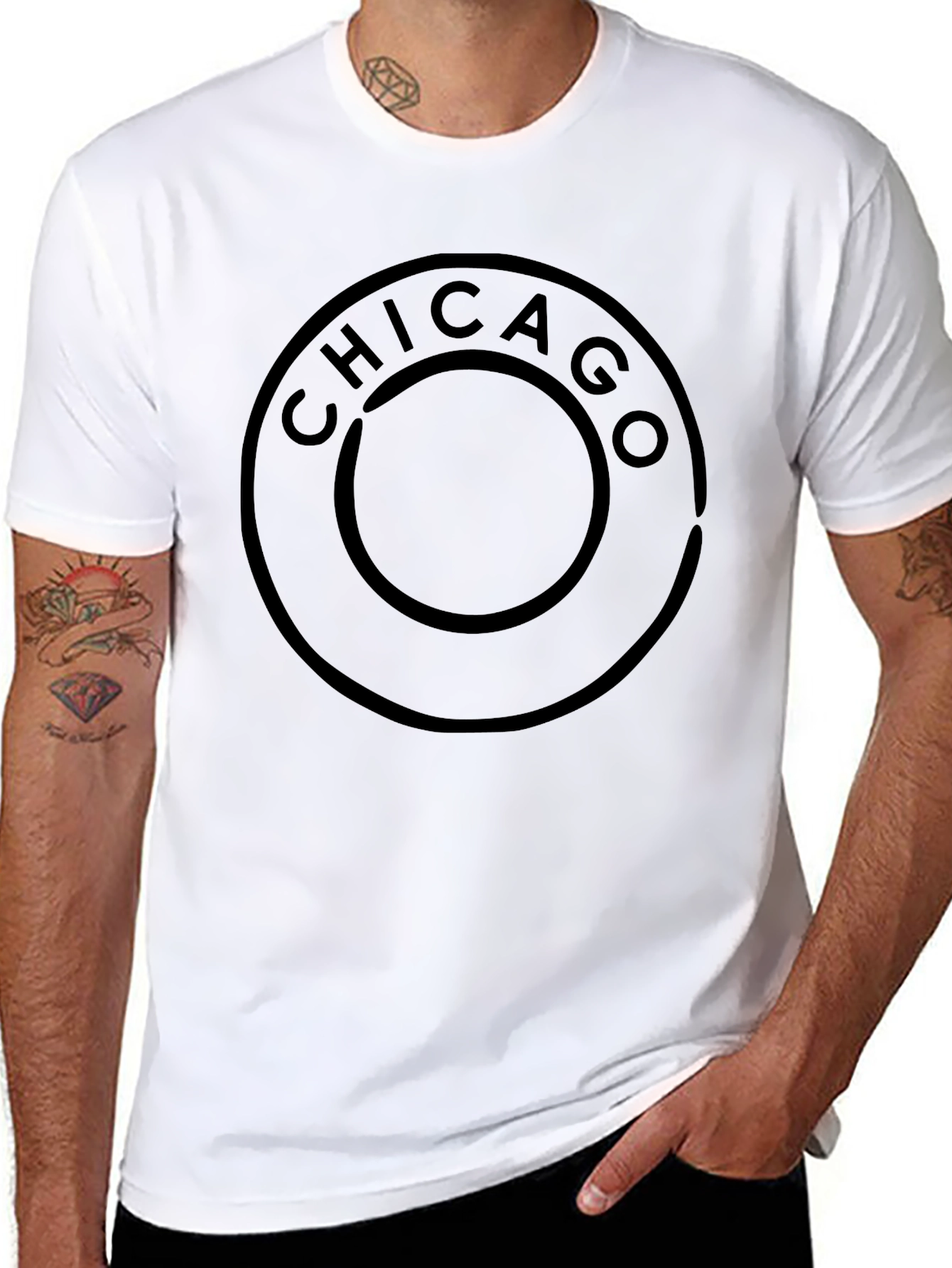 Chicago Circle Graphic Black T-Shirt
