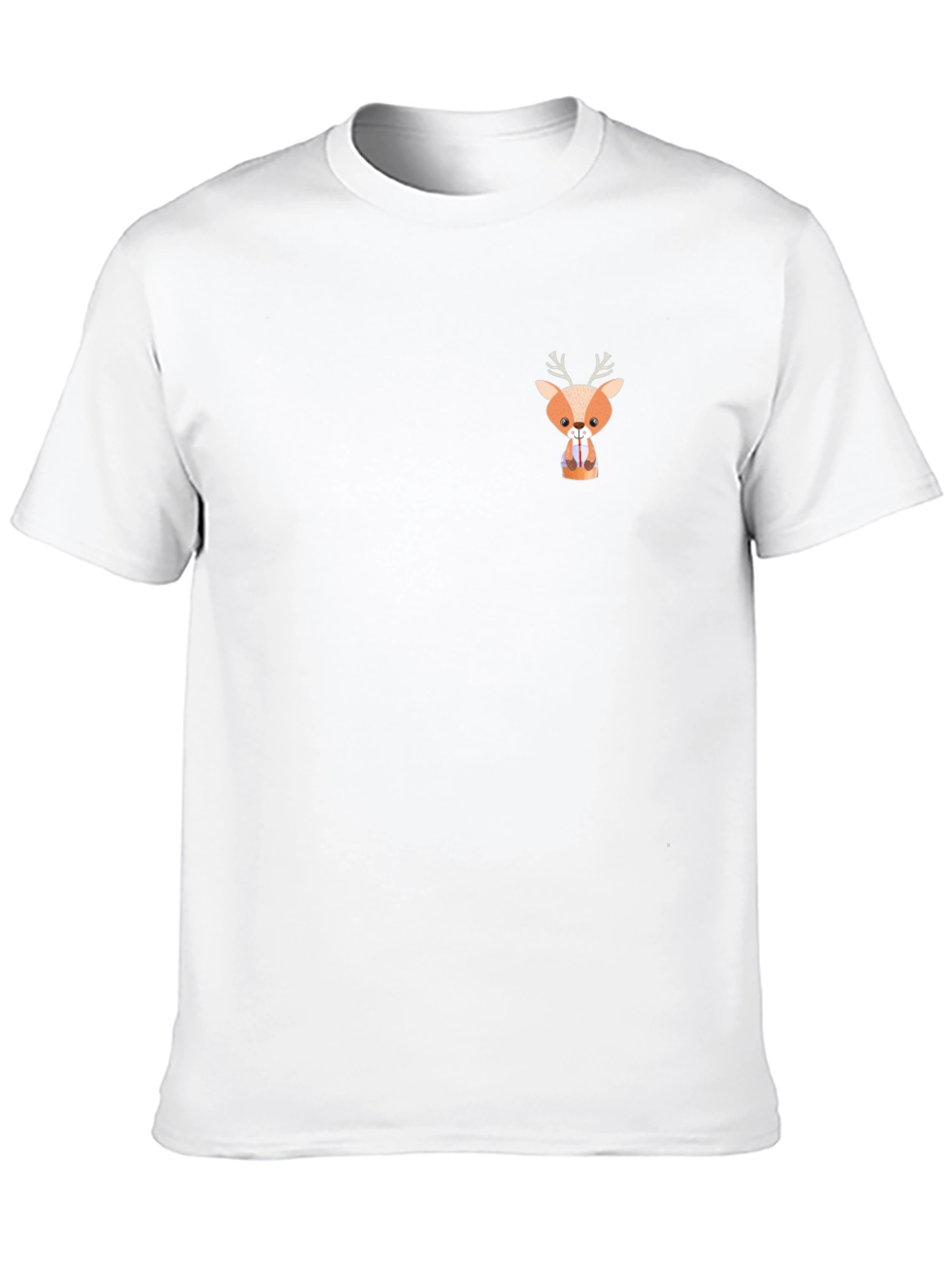 Cute Deer Graphic Black T-Shirt