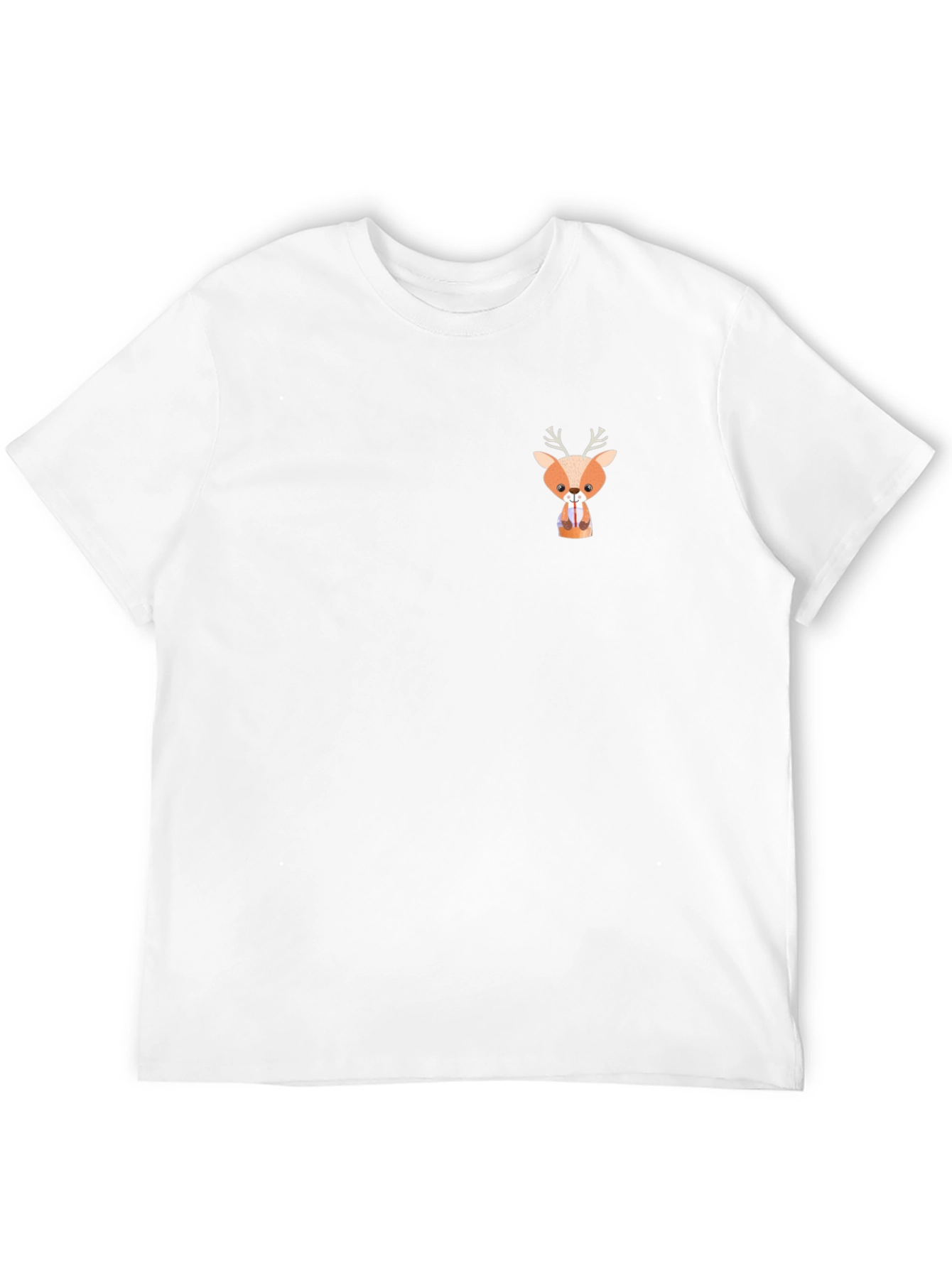 Cute Deer Graphic Black T-Shirt