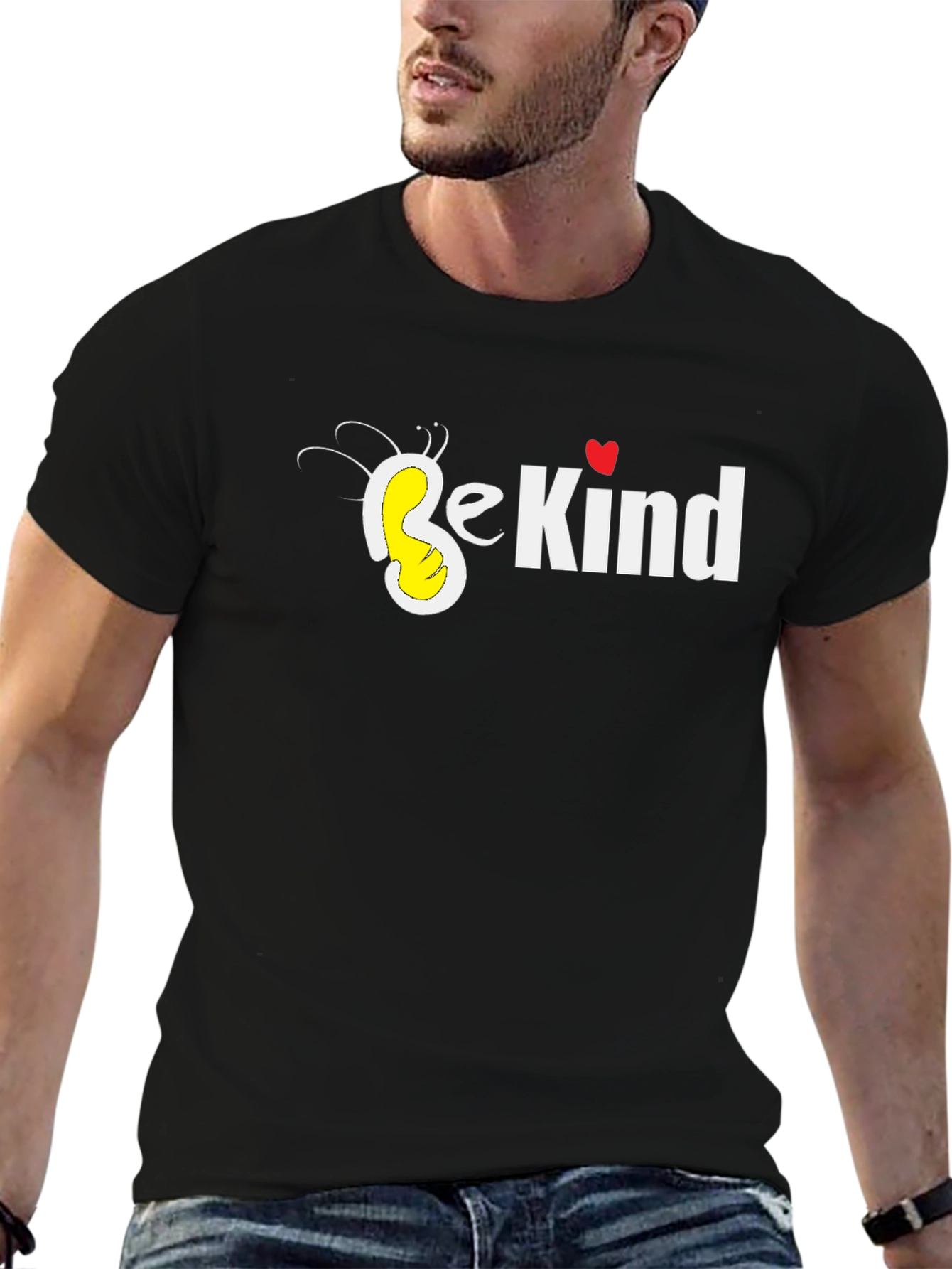 Be Kind T-Shirt: Black Tee with Heart