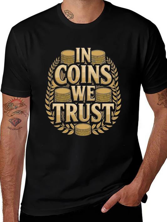 In Coins We Trust Graphic Tee - Black Cotton