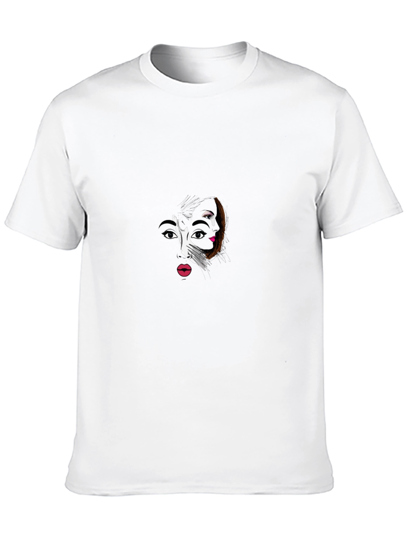 Abstract Face Graphic Black T-Shirt