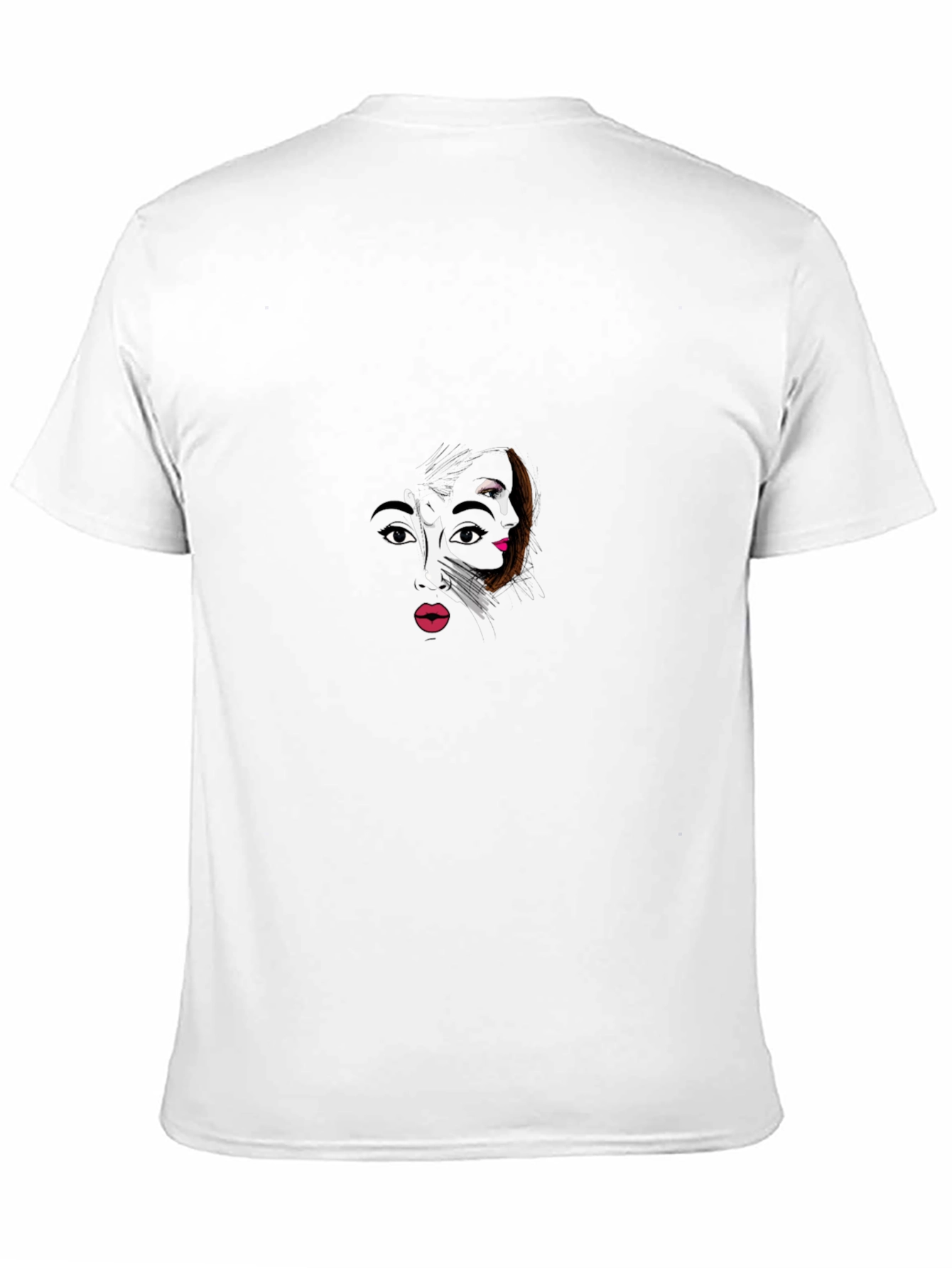 Abstract Face Graphic Black T-Shirt