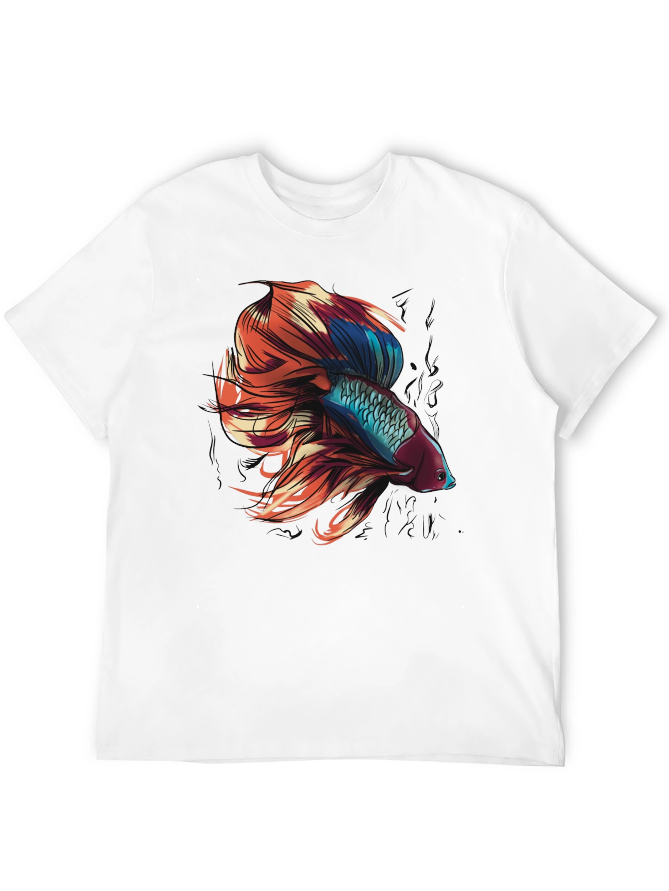 Betta Fish Graphic Tee - Black Cotton T-Shirt
