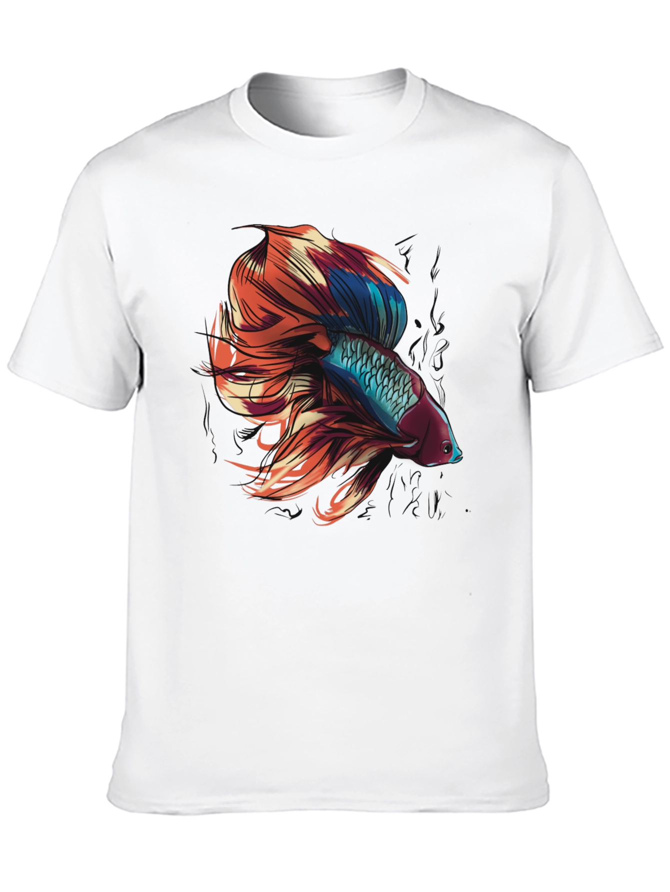 Betta Fish Graphic Tee - Black Cotton T-Shirt