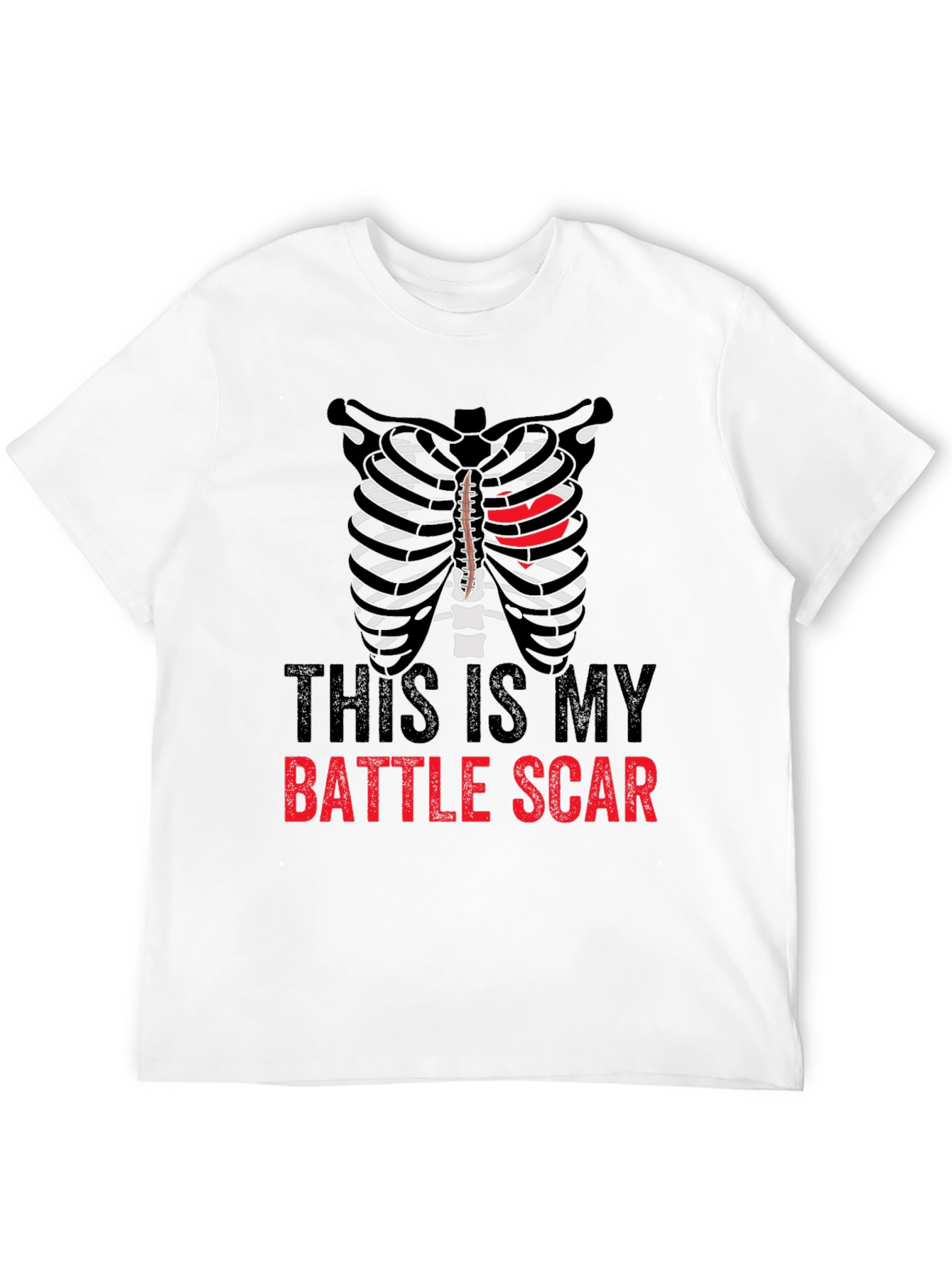 Battle Scar Ribcage Graphic Tee - Mens Novelty T-Shirt