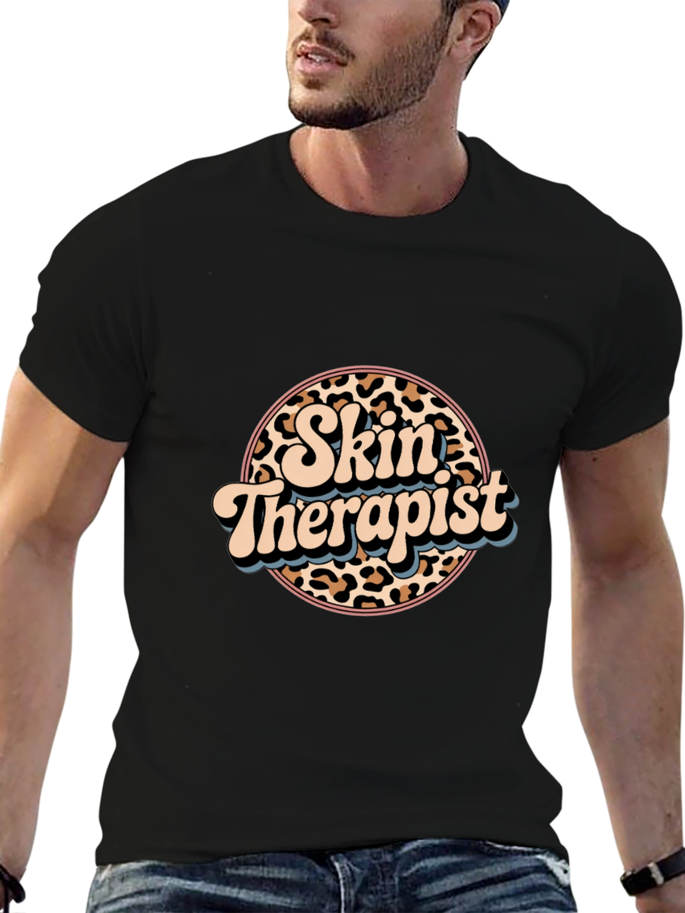Skin Therapist Leopard Print Graphic Tee