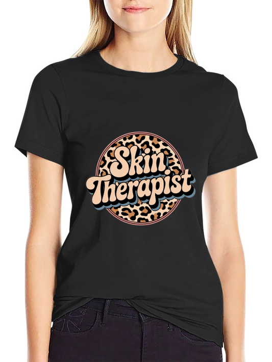 Skin Therapist Leopard Print Graphic Tee