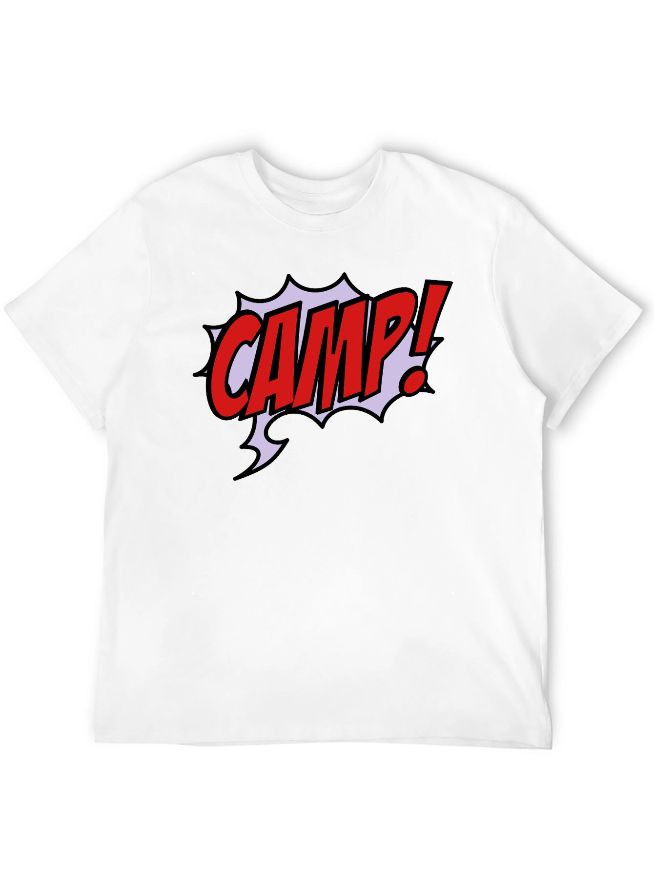 Comic Style CAMP! Black Graphic T-Shirt