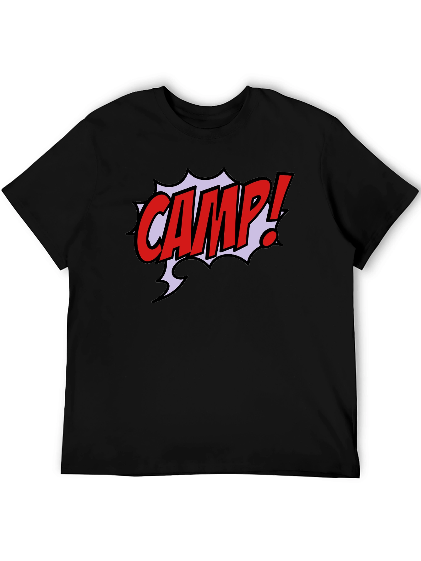 Comic Style CAMP! Black Graphic T-Shirt