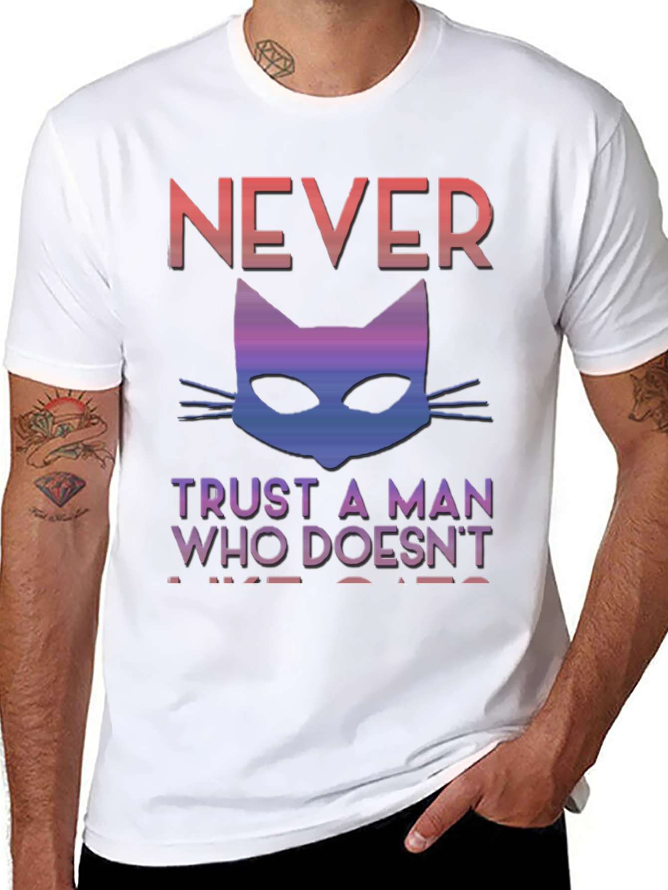 Never Trust A Man Who Doesnt Like Cats T-Shirt