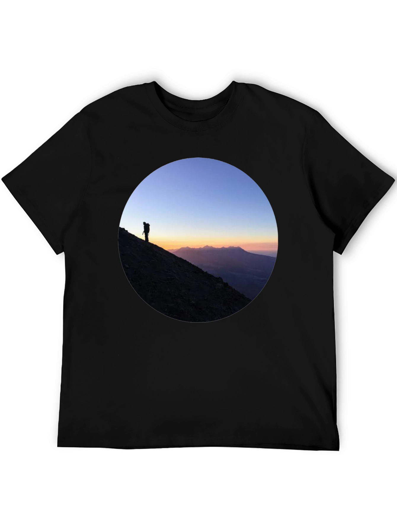 Mountain Climber Sunset Graphic T-Shirt