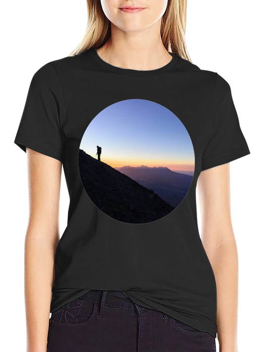 Mountain Climber Sunset Graphic T-Shirt