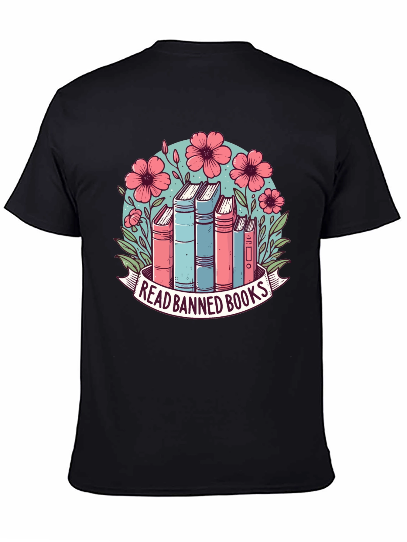 Read Banned Books T-Shirt: Floral Book Lover Tee