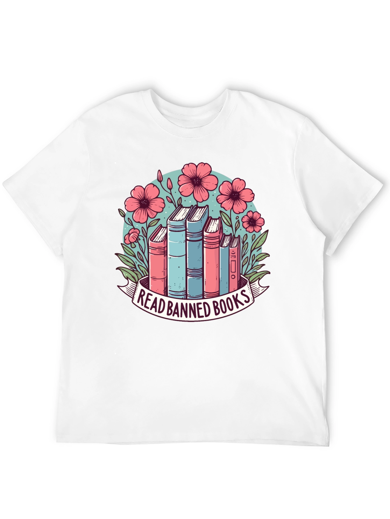 Read Banned Books T-Shirt: Floral Book Lover Tee