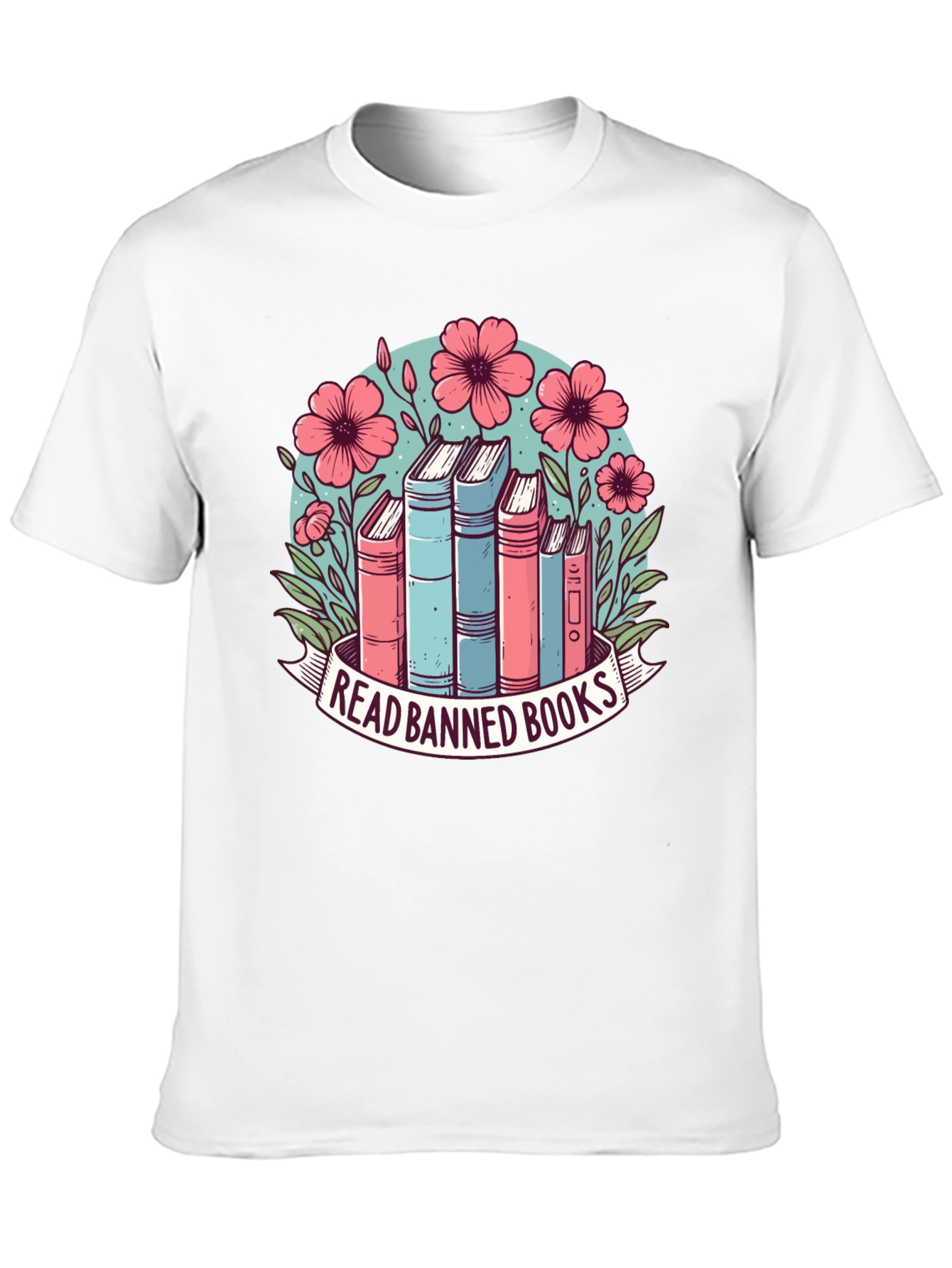 Read Banned Books T-Shirt: Floral Book Lover Tee
