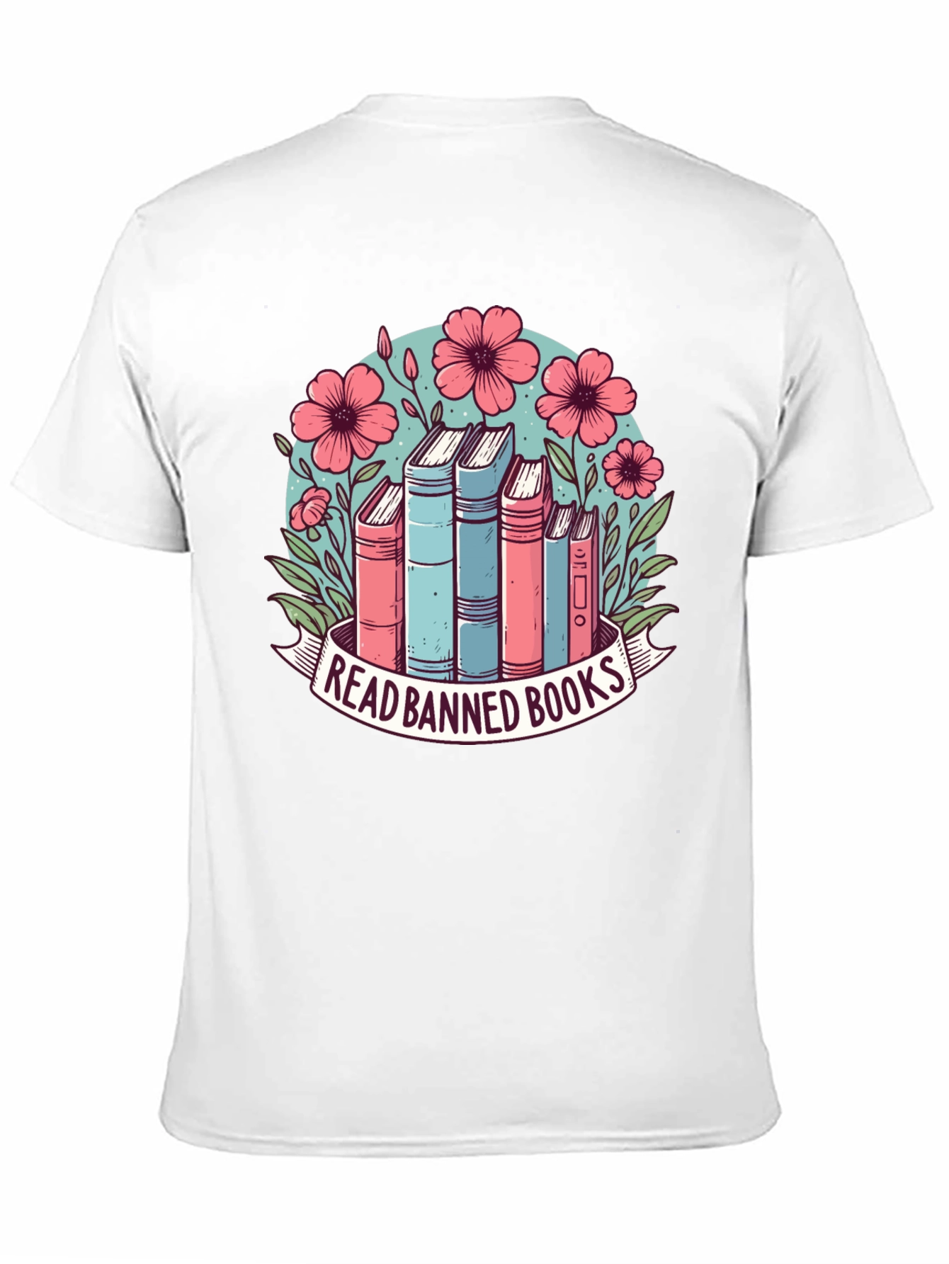 Read Banned Books T-Shirt: Floral Book Lover Tee
