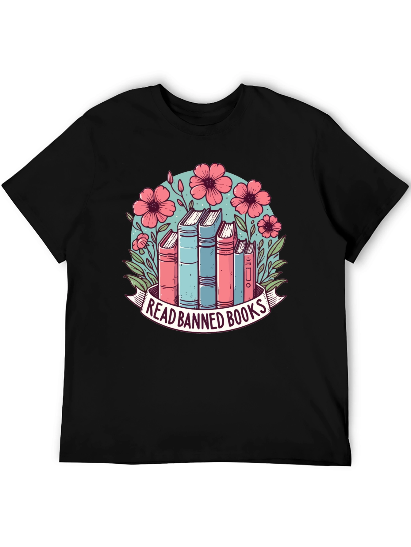 Read Banned Books T-Shirt: Floral Book Lover Tee