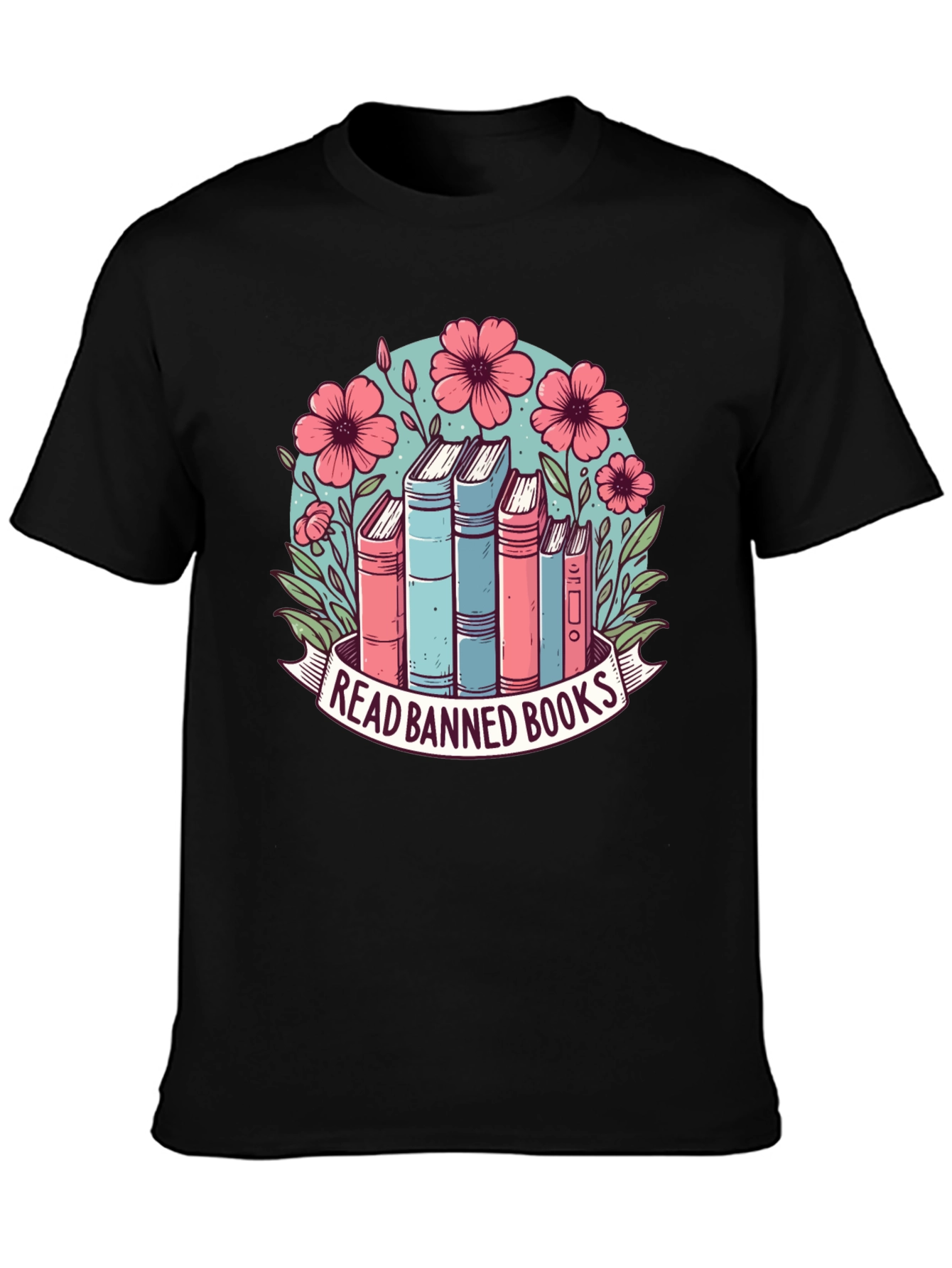 Read Banned Books T-Shirt: Floral Book Lover Tee
