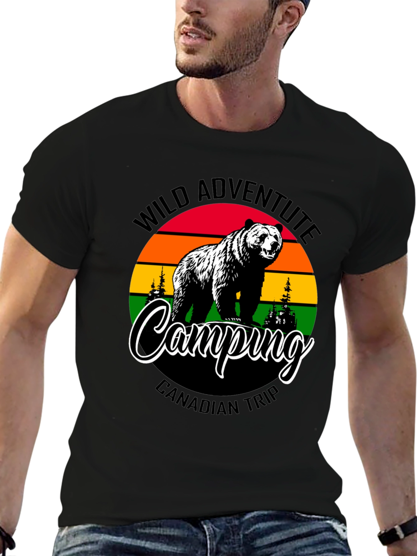 Wild Adventure Camping Bear T-Shirt