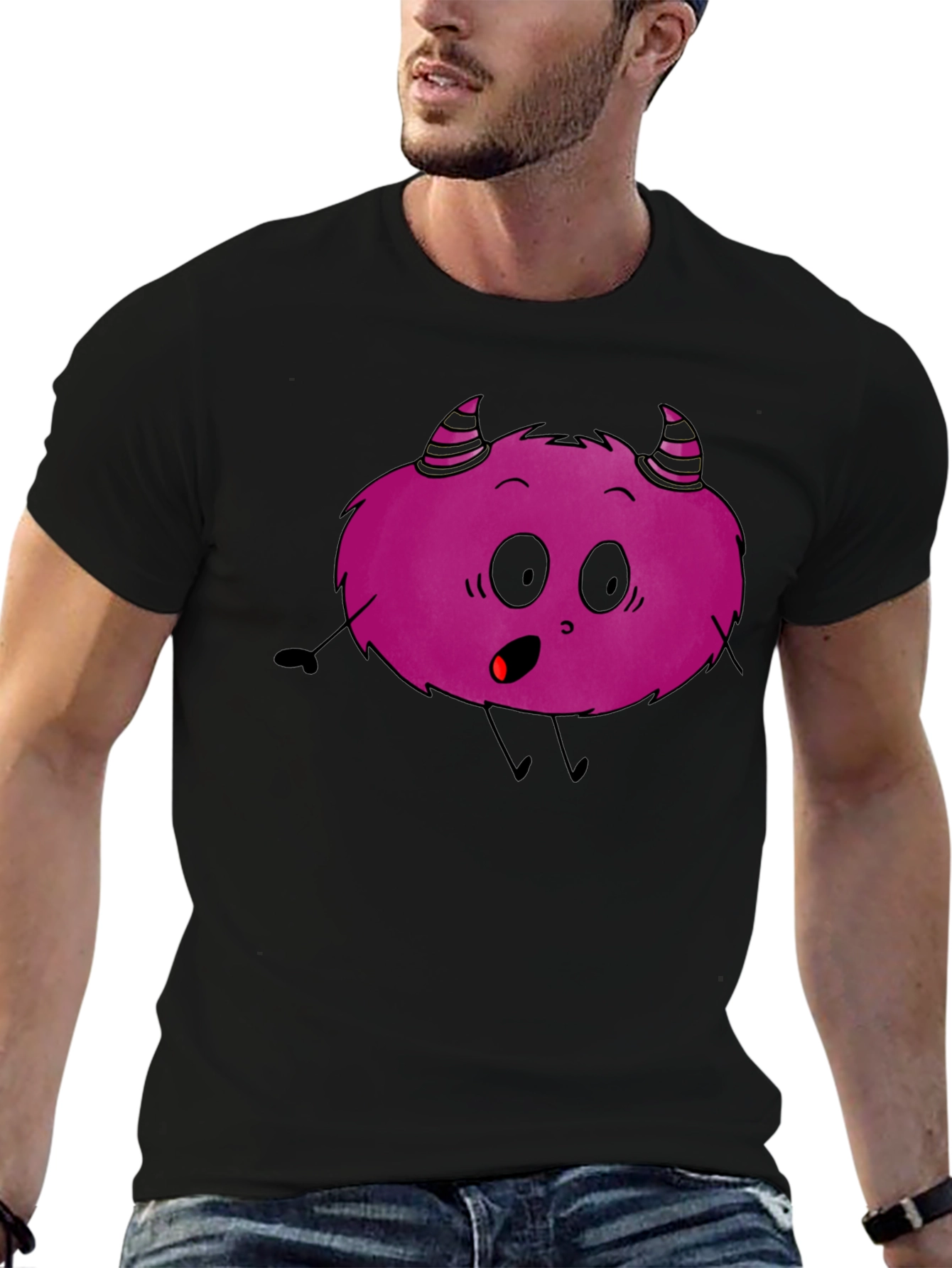 Monster Graphic T-Shirt - Black Cotton Tee