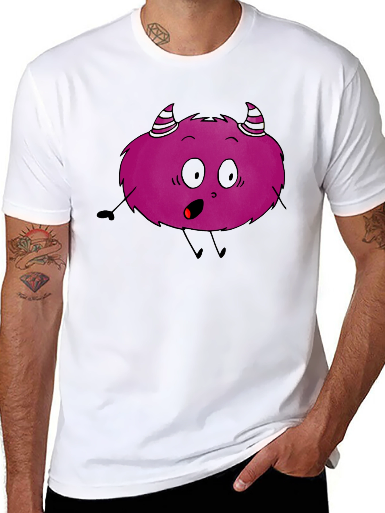 Monster Graphic T-Shirt - Black Cotton Tee