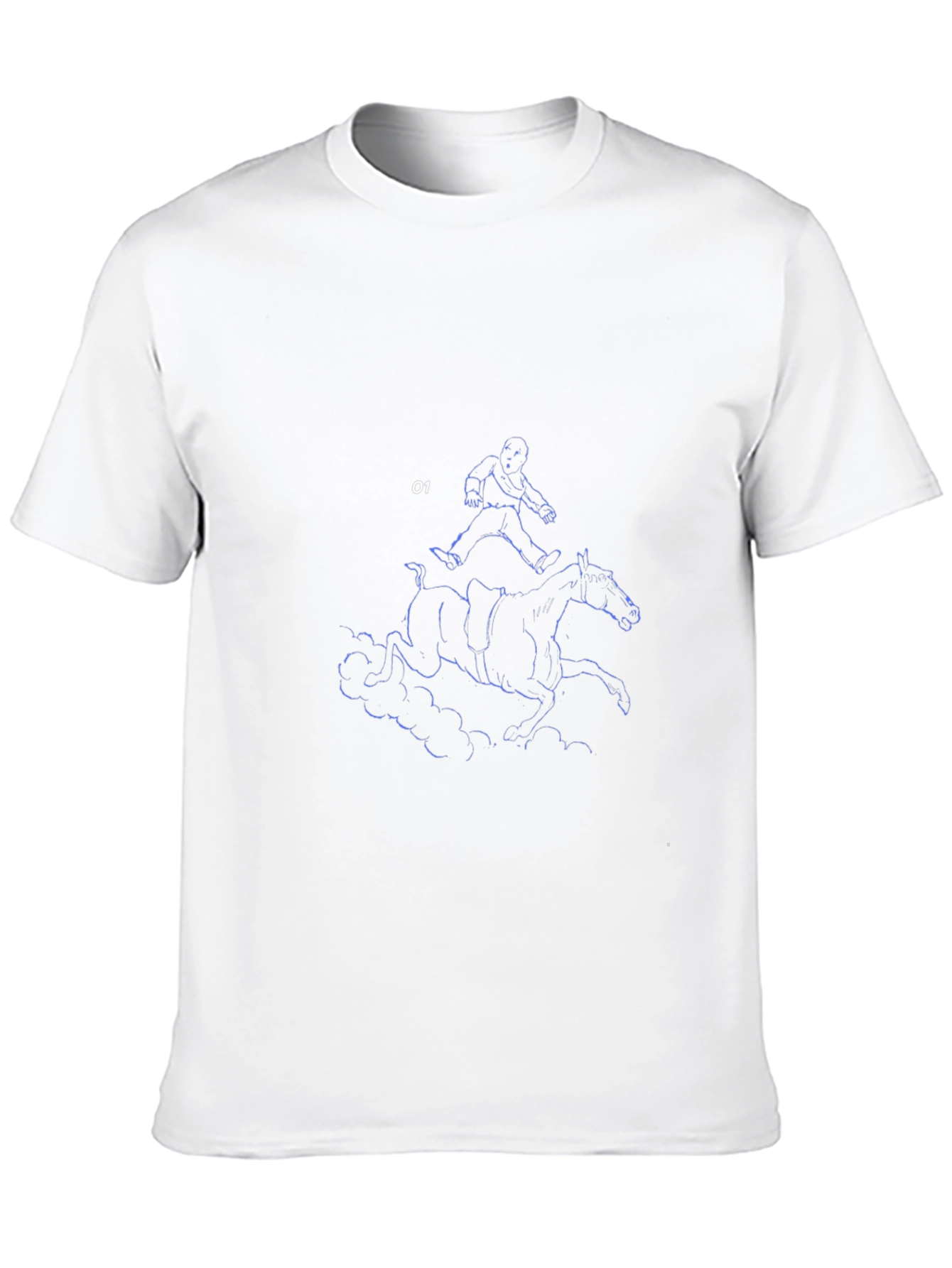 Black T-Shirt with Horse Rider Graphic