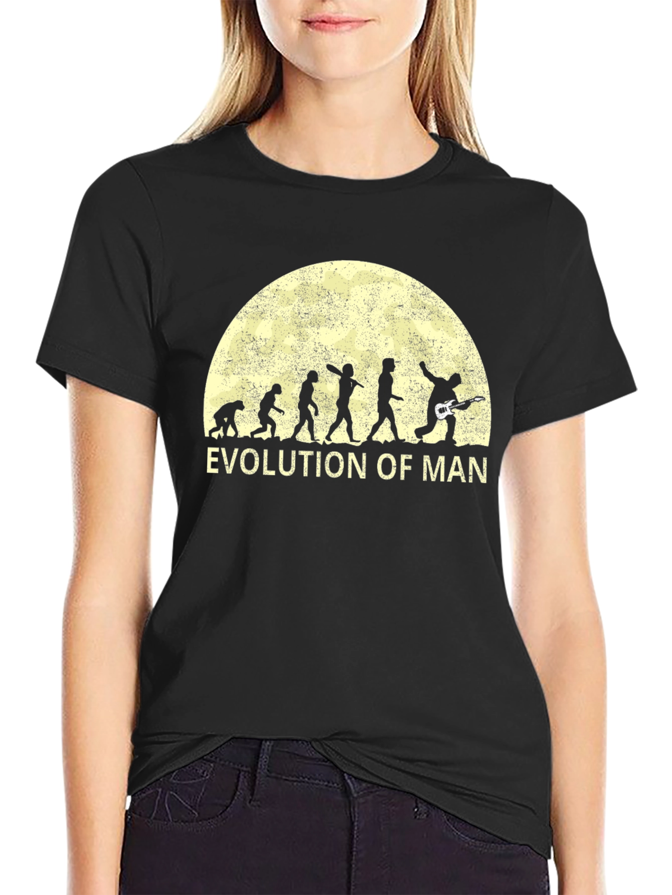Evolution of Man Guitar T-Shirt
