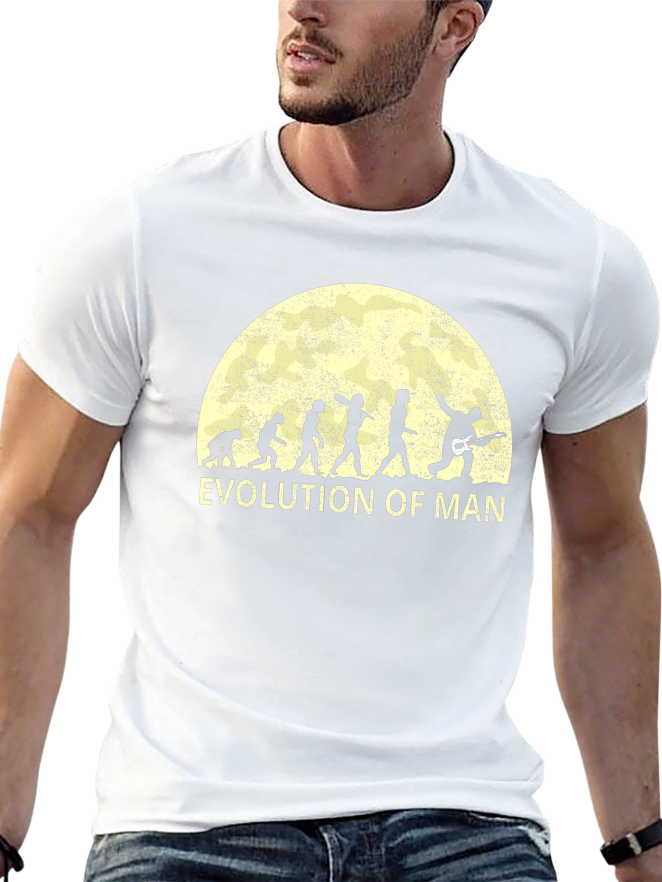 Evolution of Man Guitar T-Shirt