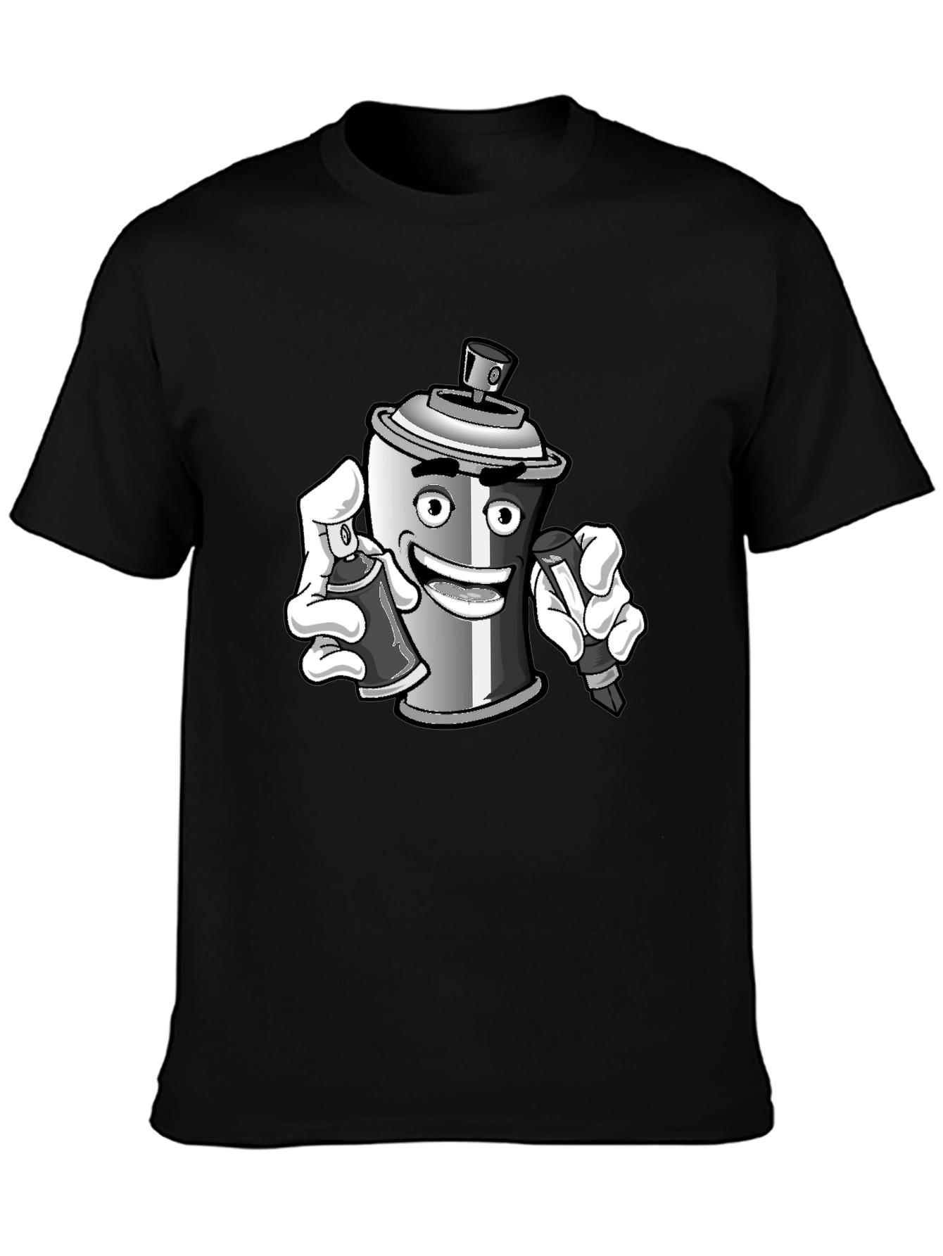 Cartoon Spray Paint T-Shirt - Graffiti Artist Style