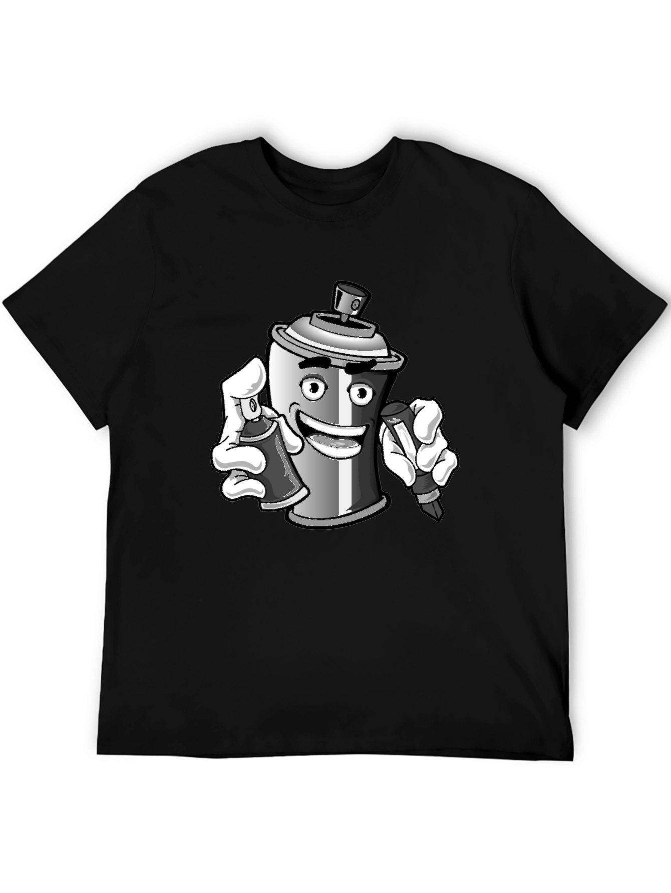 Cartoon Spray Paint T-Shirt - Graffiti Artist Style