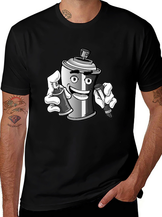 Cartoon Spray Paint T-Shirt - Graffiti Artist Style