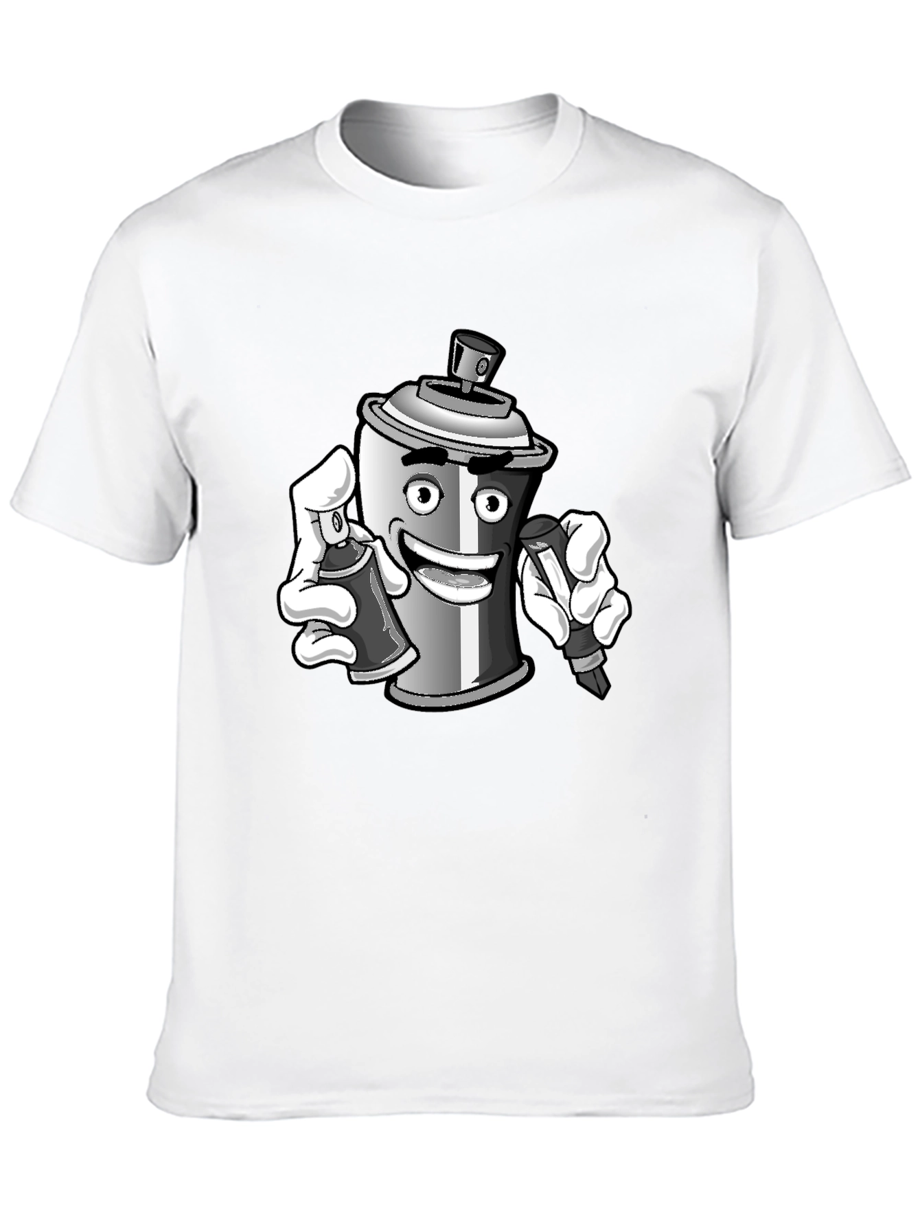 Cartoon Spray Paint T-Shirt - Graffiti Artist Style