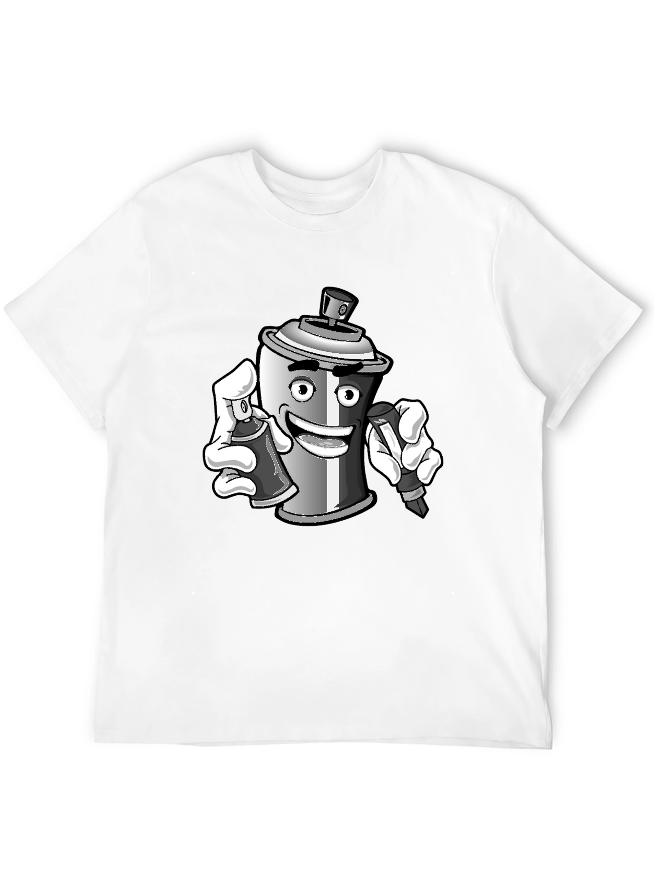 Cartoon Spray Paint T-Shirt - Graffiti Artist Style