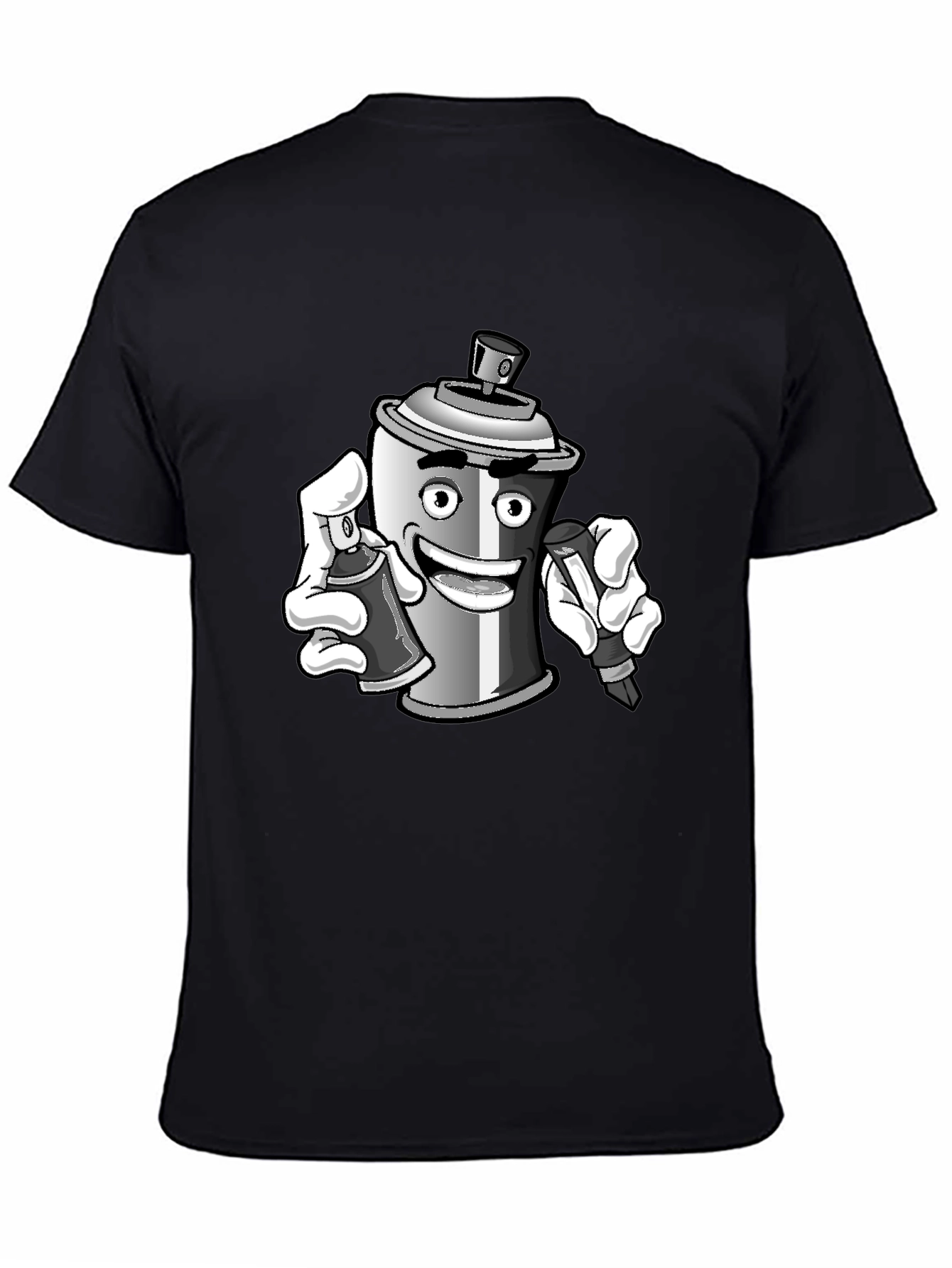 Cartoon Spray Paint T-Shirt - Graffiti Artist Style
