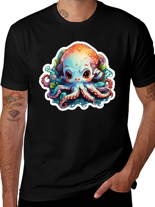 Cute Octopus Graphic T-Shirt - Unisex Black Tee