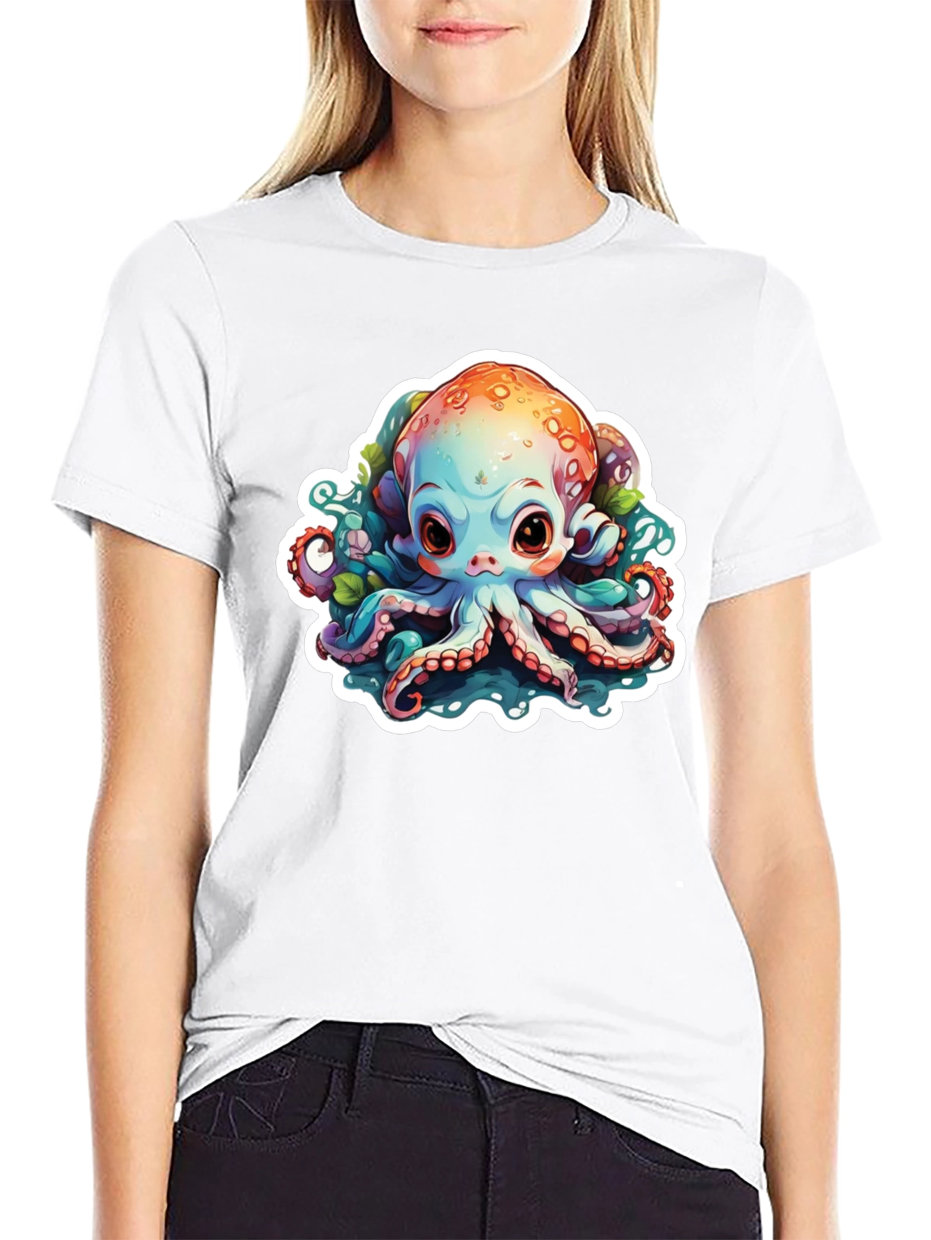 Cute Octopus Graphic T-Shirt - Unisex Black Tee