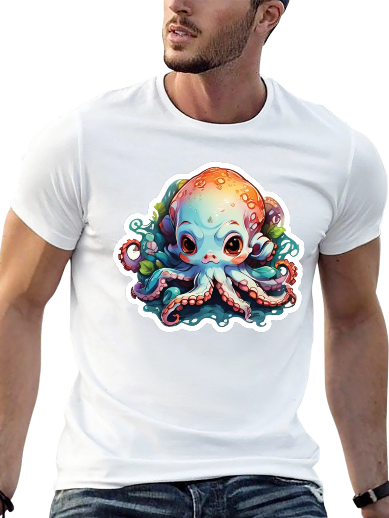 Cute Octopus Graphic T-Shirt - Unisex Black Tee