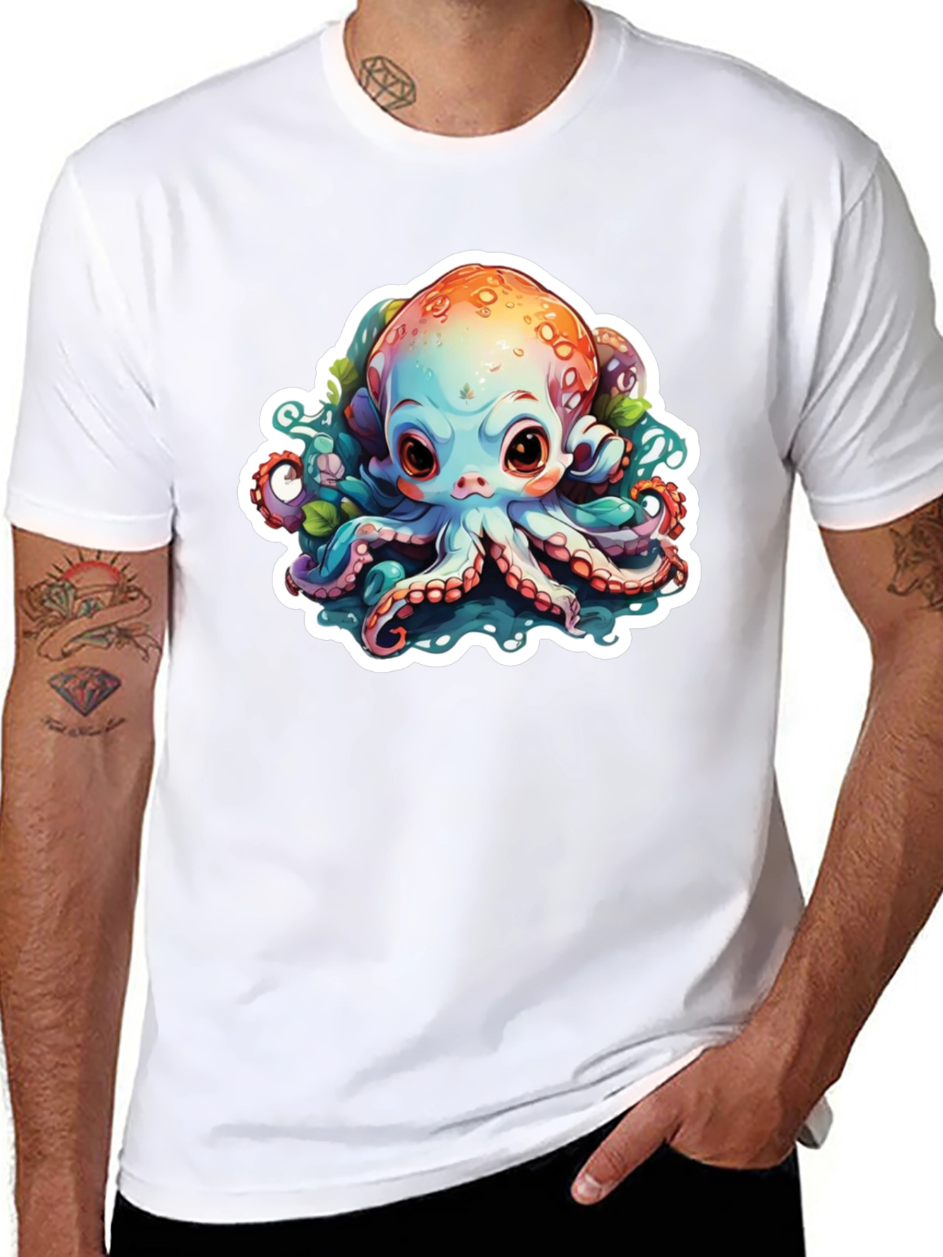 Cute Octopus Graphic T-Shirt - Unisex Black Tee
