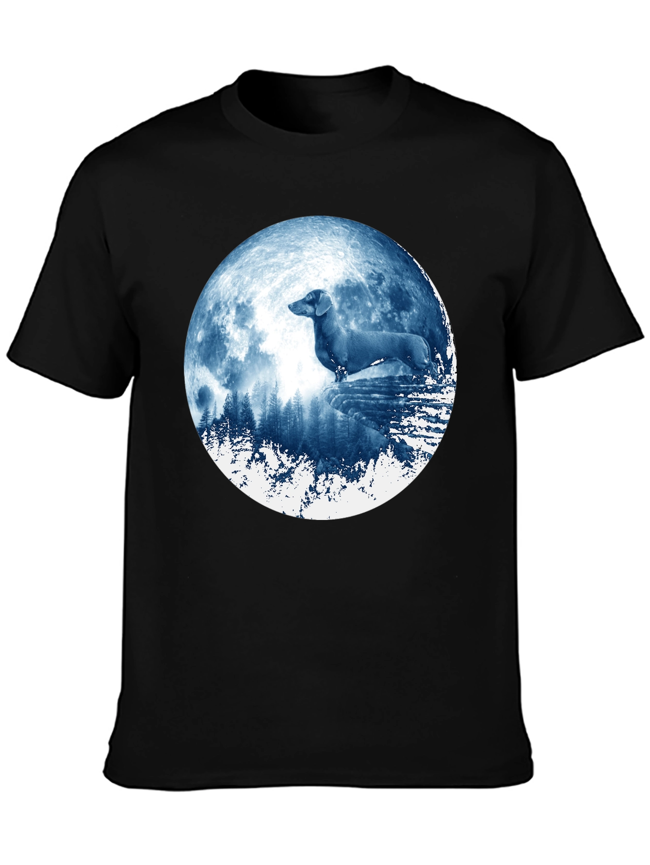 Dachshund Moon Graphic T-Shirt